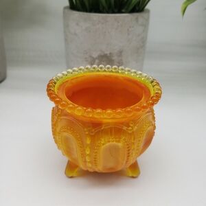 Degenhart Vintage Bloody Mary Orange Gypsy Pot Slag Glass Toothpick Holder